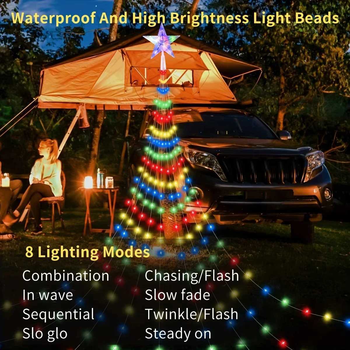 Christmas LED Outdoor Christmas Tree Decorations Lights USB 2/3M Waterproof Fairy String Lights 8 Modes Indoor Yard Wedding Party Lighting Y251111