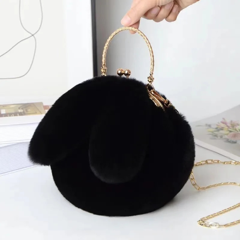 Version Cute Purses and Handbags Girls Rabbit Ear Shoulder Messenger Bag Plush Crossbody Bags for Women 251103
