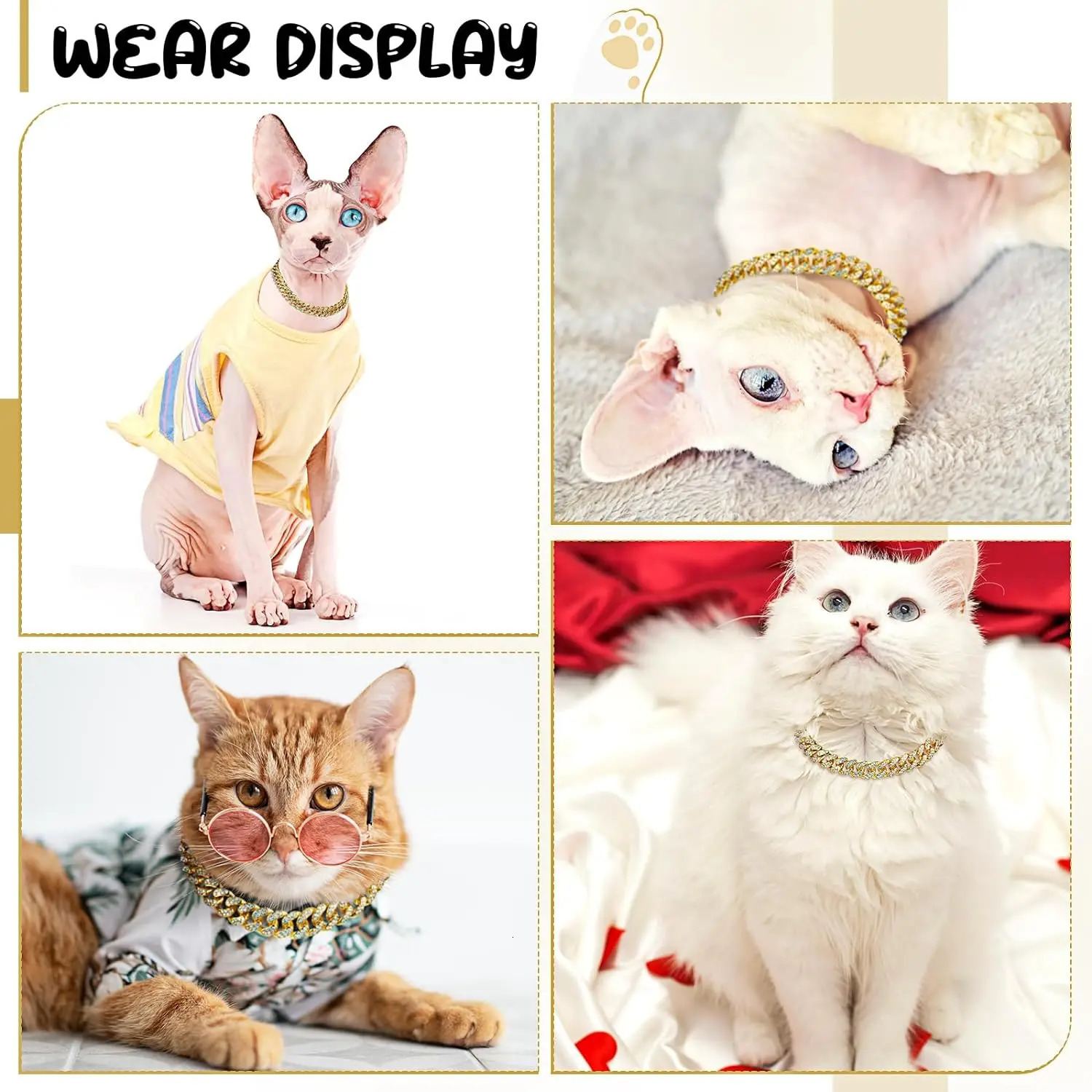 Dog Chain Collar y Gold Pet Metal For Small Medium Large Dogs Cats Jewelry Necklace Accessorie 251110