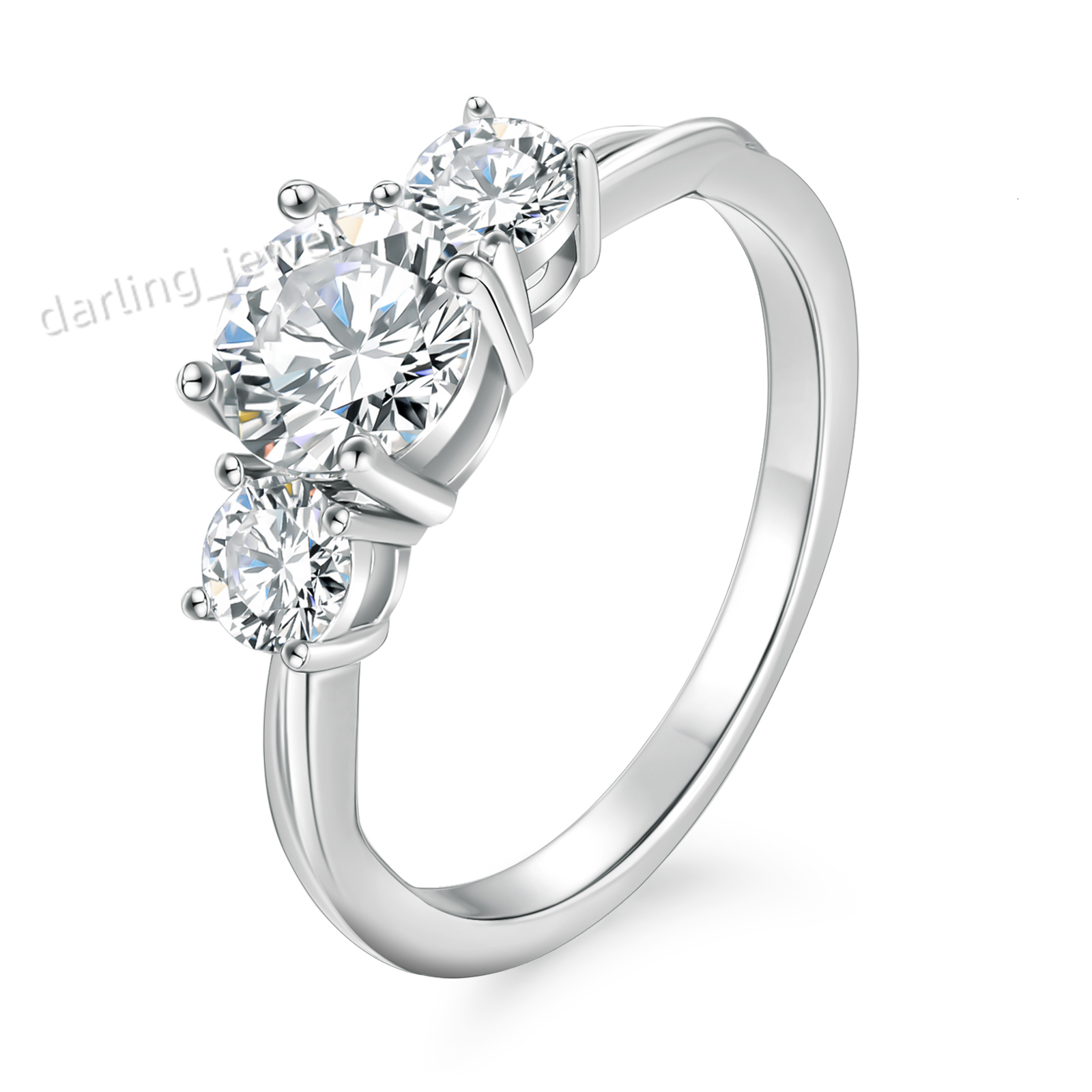 3-Stone Solitaire Lab-Grown Diamond Engagement Ring Jewelry Gift 18K Solid Gold Wedding Anniversary Promise Ring for Women