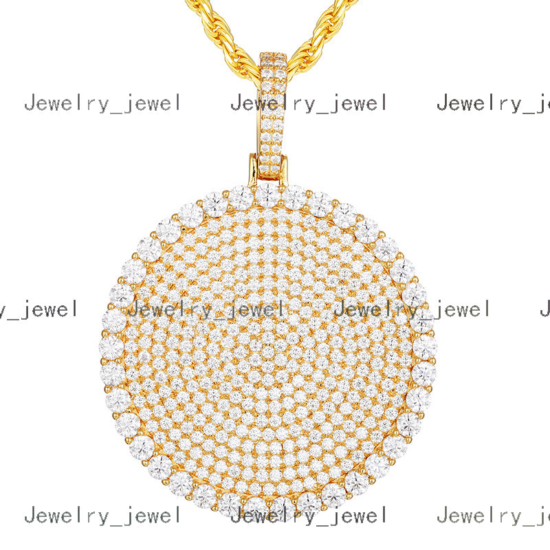 Fine 925 Sterling Silver Moissanite Pendant Hip Hop Iced Out Jewelry Charms Necklaces for Men