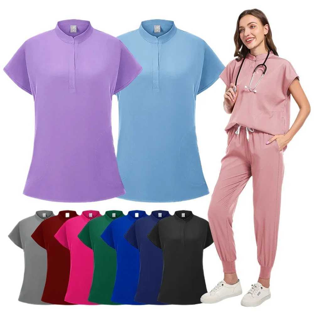 Hospital Medical Uniforms Doctor Nurse Accessories Women Casual Short Slve Jogger Suits Dental Lab Pharmacy Workwear Tops Pant X250410