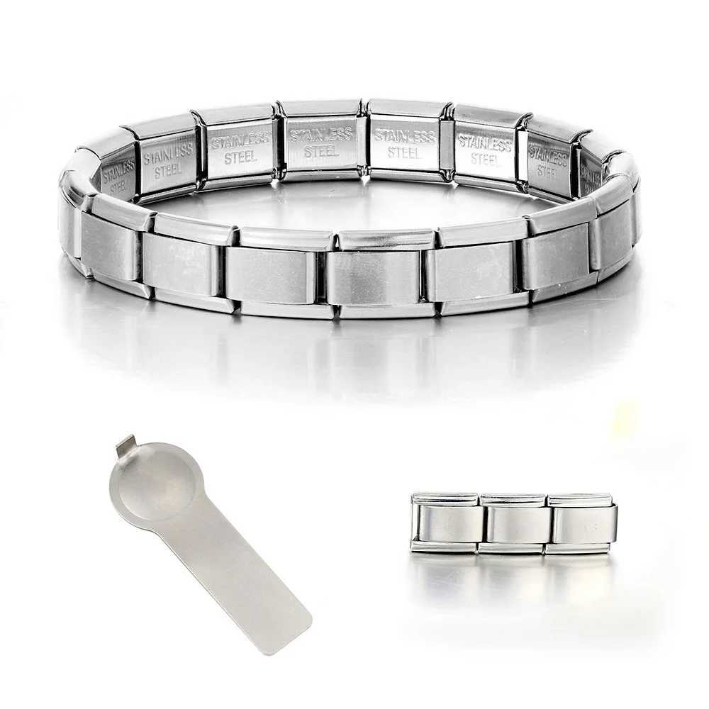 Fashion Women Men Jewelry 9mm Width Silver Color Stainless Steel Elastic Bracelet Bangle Girls Male Party Gift Trendy JewleryC250410