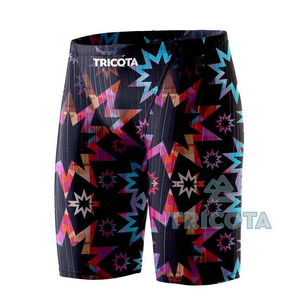 Mens interference swimming suit competition swimming team suit quick dry swimsuit sports training swimming shorts beach tight surfing poleW250410