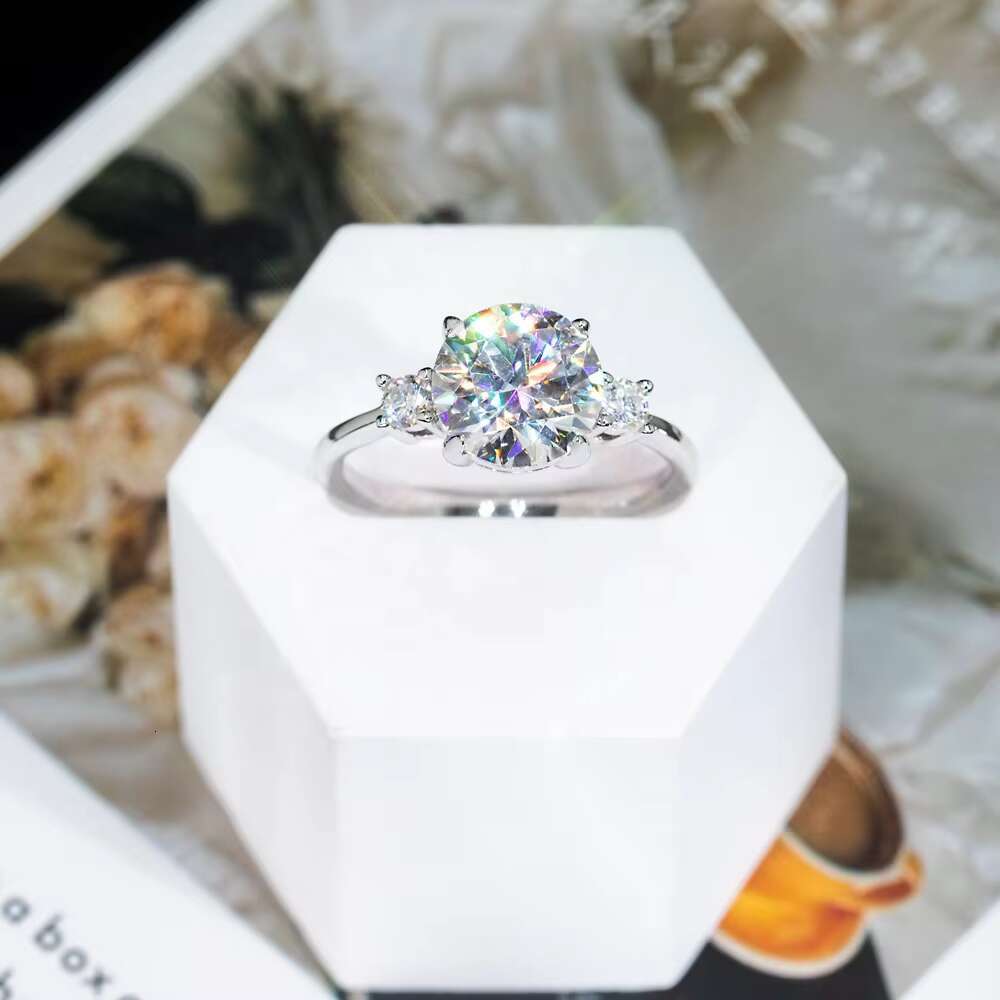 New Design 9K 14K 18K Solid Gold Stone Ladies Engagement Wedding Rings Women Diamond Jewelry 3CT Moissanite Ring