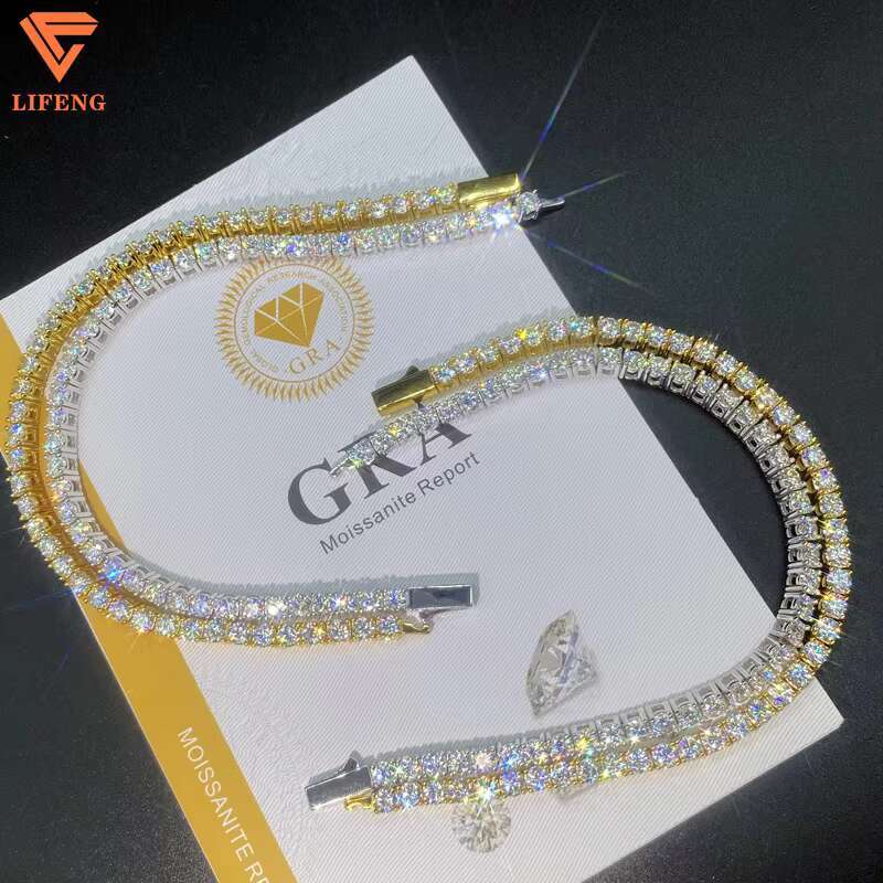 Hot Selling 4/5/6mm VVS Moissanite Tennis Bracelet Pass Diamond Tester 925 Silver Iced Out Fine Jewelry Bracelets for Gifts