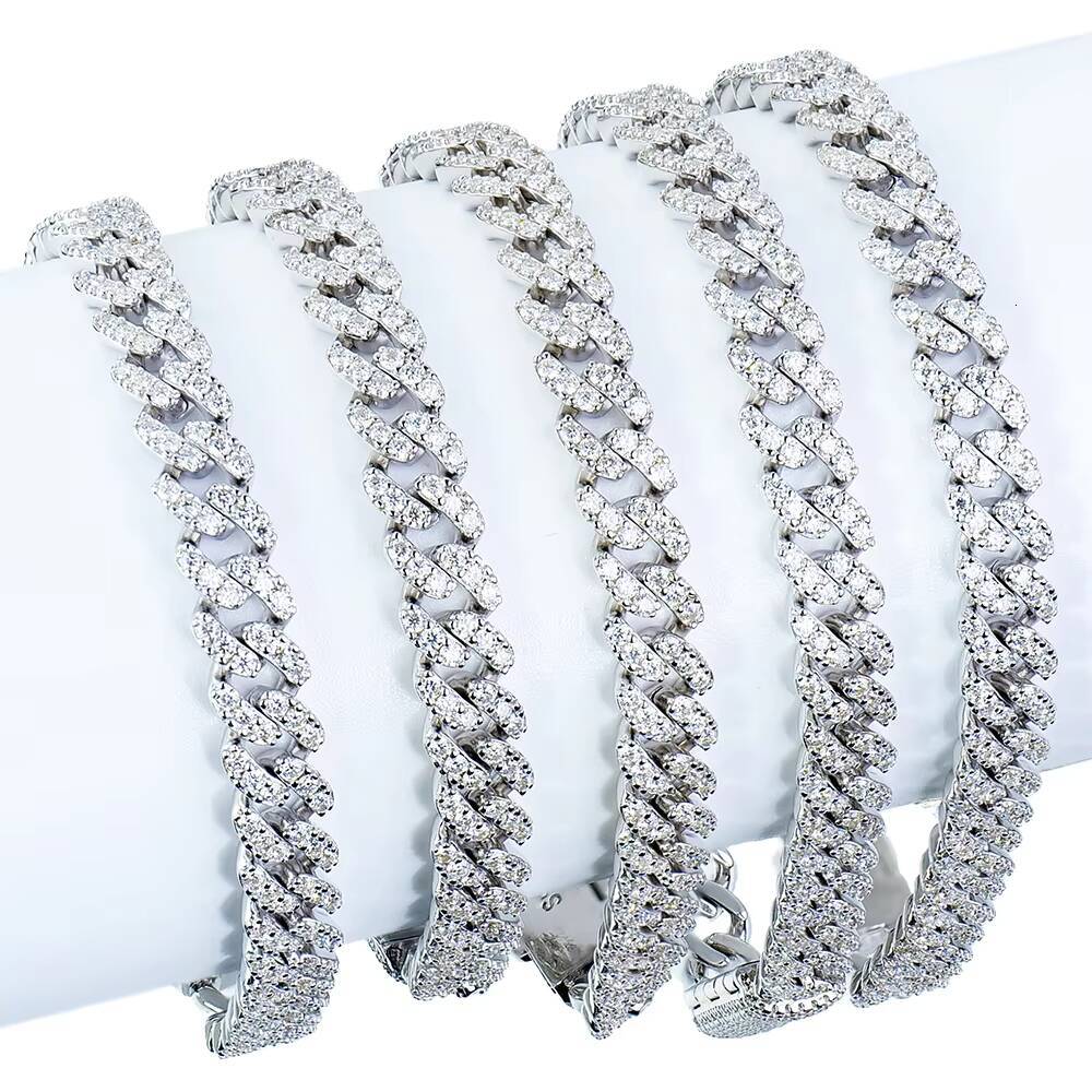 6MM Width Womens S925 Sterling Silver Bracelet Moissanite Fine Jewelry Wholesale Bracelets Bangles