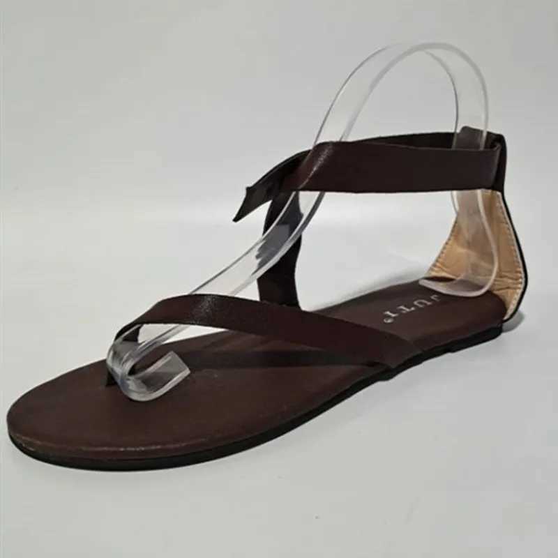2025 Womens Apartment Sandals New Summer Shoes Fi Flip Womens Shoes Roman Black Sandals Classic Buckle Zapatos De MujerXJ250410