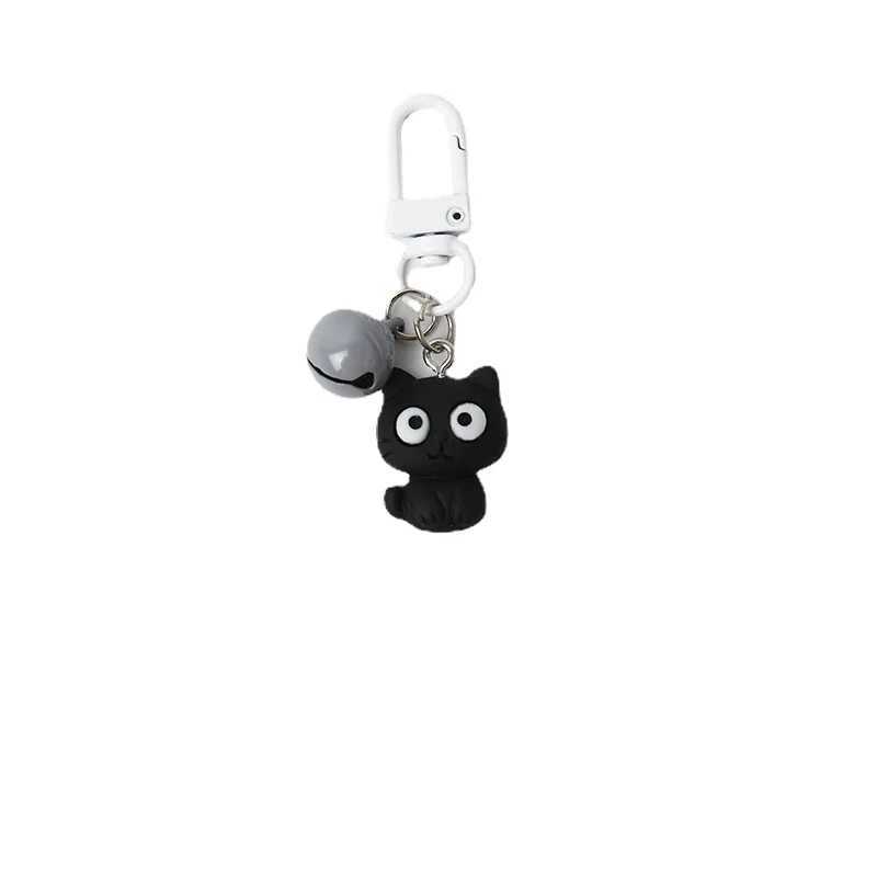 Creative Black and White Cat Cute Versatile Car Keychain Pendant Backpack Pendant Cuet Keychain W250411