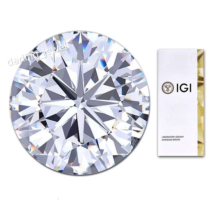 E Color VS2 Clarity Size 2 CT Lab Grown Diamond Loose Stone Round Shape HPHT-CVD Diamond Jewelry Loose Diamonds
