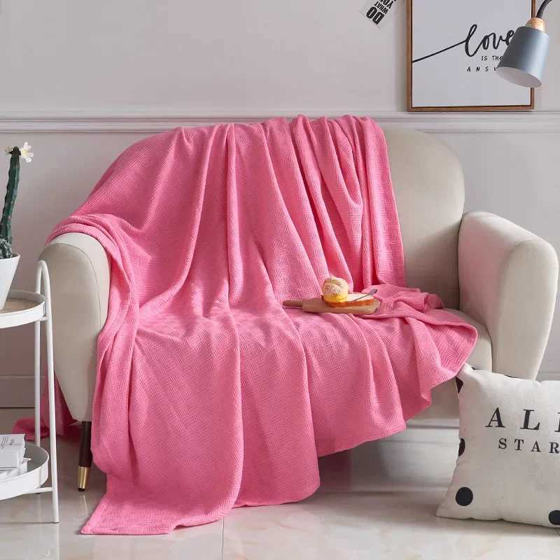 2025 New A cotton gauze knitted blanket towel quilt office lunch break blanket sofa towel single-layer thread blanket C251111
