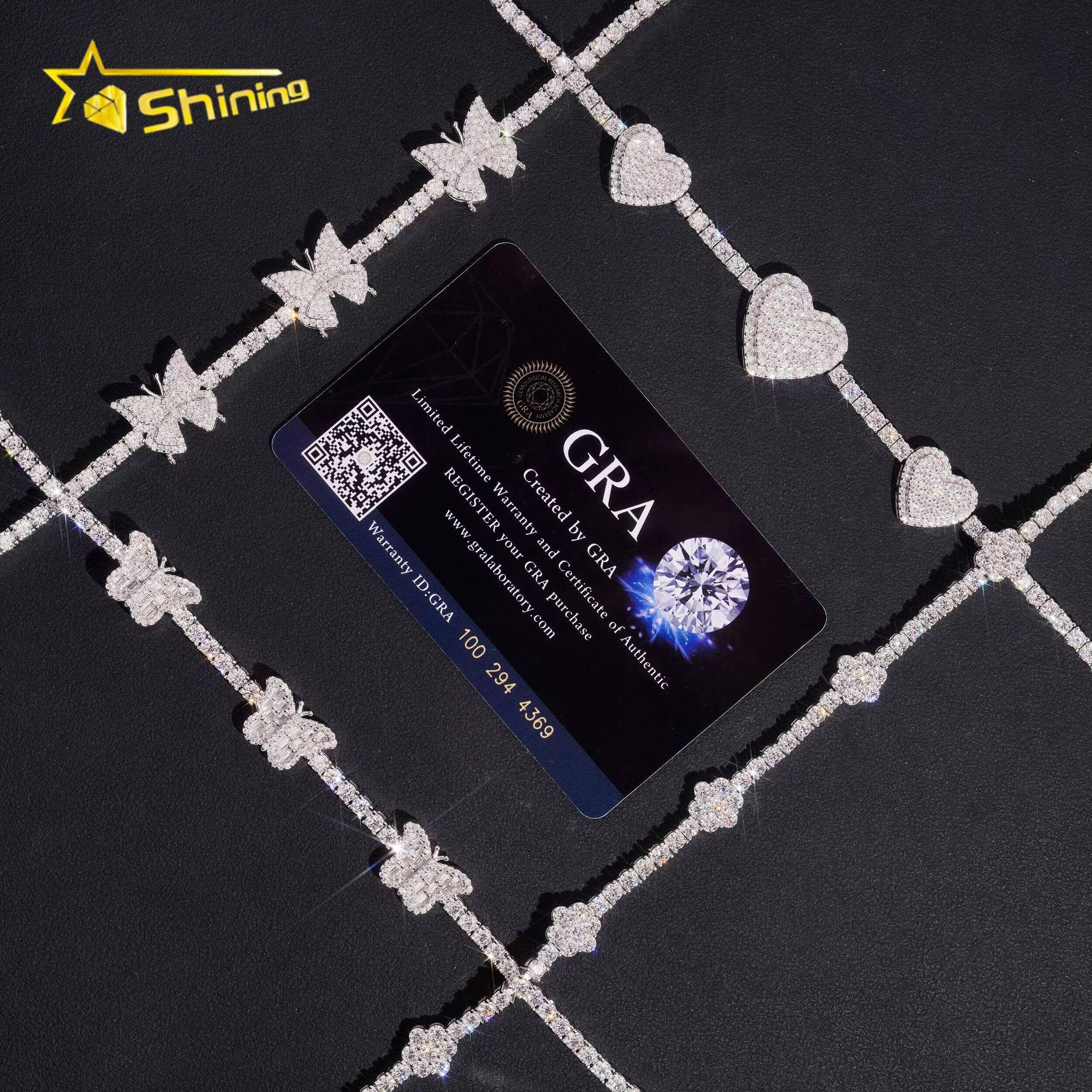 Iced Out 925 Sterling Silver Bracelet Collection Hip Hop Jewelry GRA Certificated D VVS Moissanite Men Bracelet