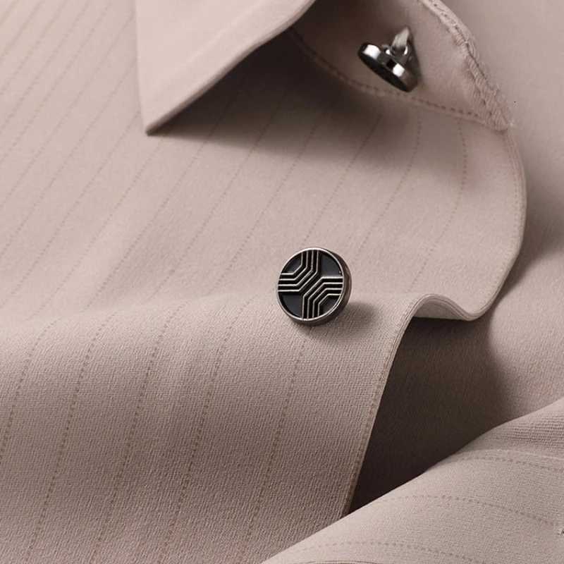 Mens Stretch Stripe Shirt - Elegant Slim Fit Long Sleeve for Business Casual Wrinkle-Resistant Office-to-Commute Wear M-4XL K251110