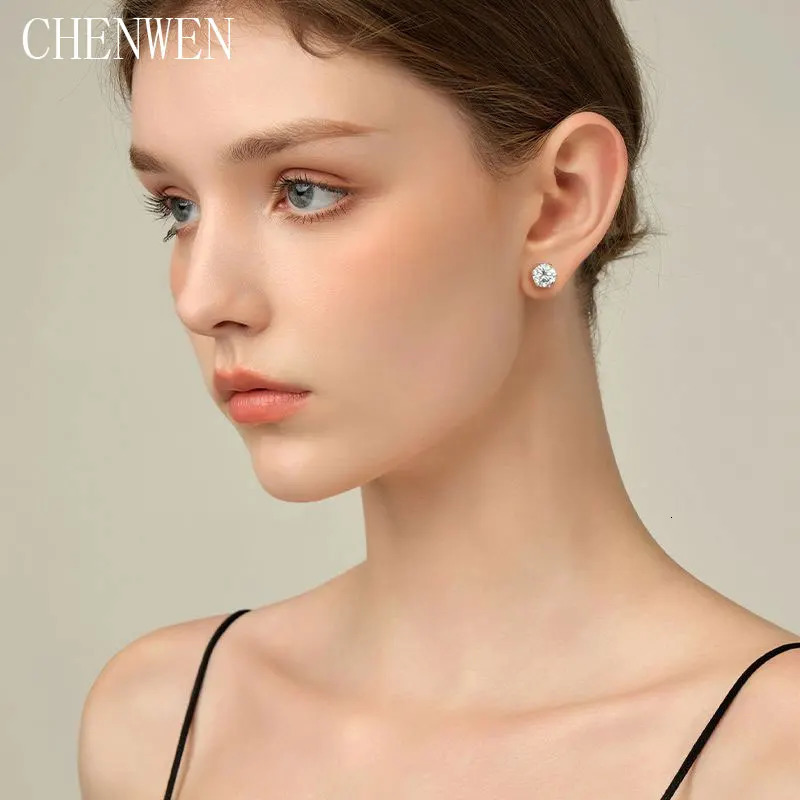 TEN S 05ct3ct D Color Certified Stud Earrings Lab Created Diamond 925 Sterling Silver Wedding 251031