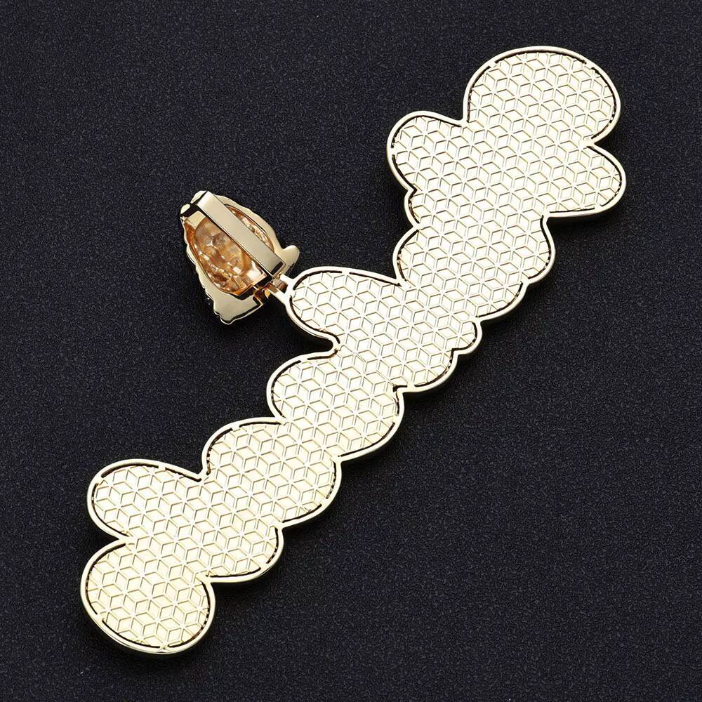 NUOYA Fine Jewelry Mens Hip Hop Customized Letter Pendant Micro Pave VVS Moissanite Letter Enamel Head Pendant for Gift Customizable