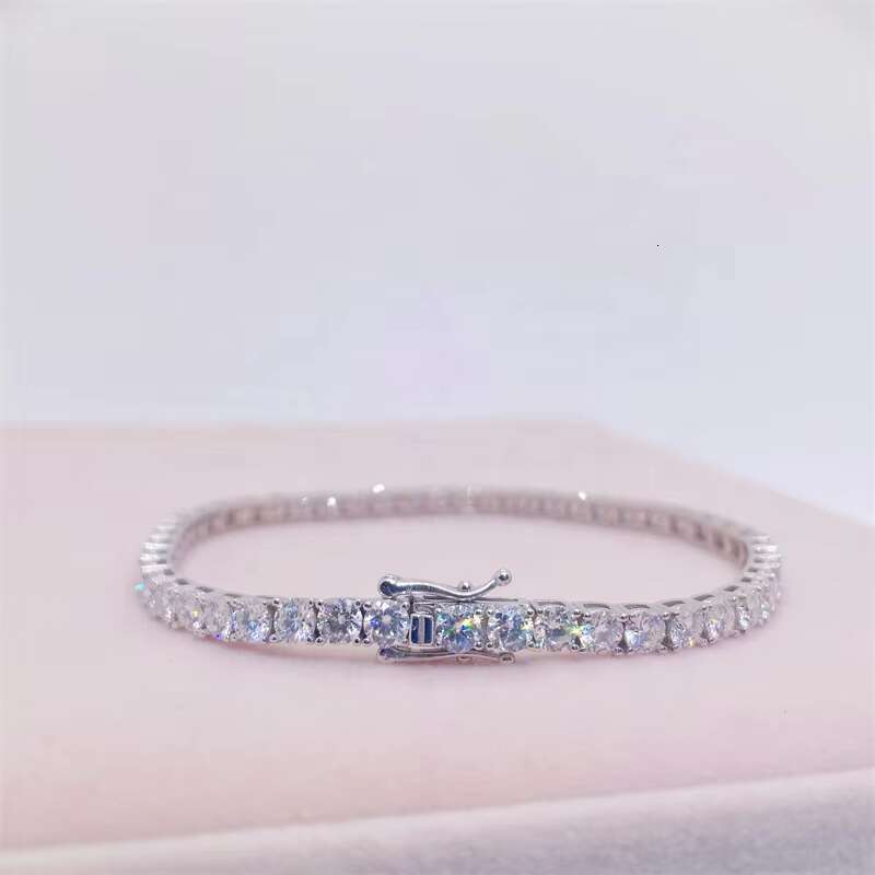 Elegant Fashion 925 Silver 18K Gold Plated Tennis Bracelet VVS Moissanite Diamond Bracelet