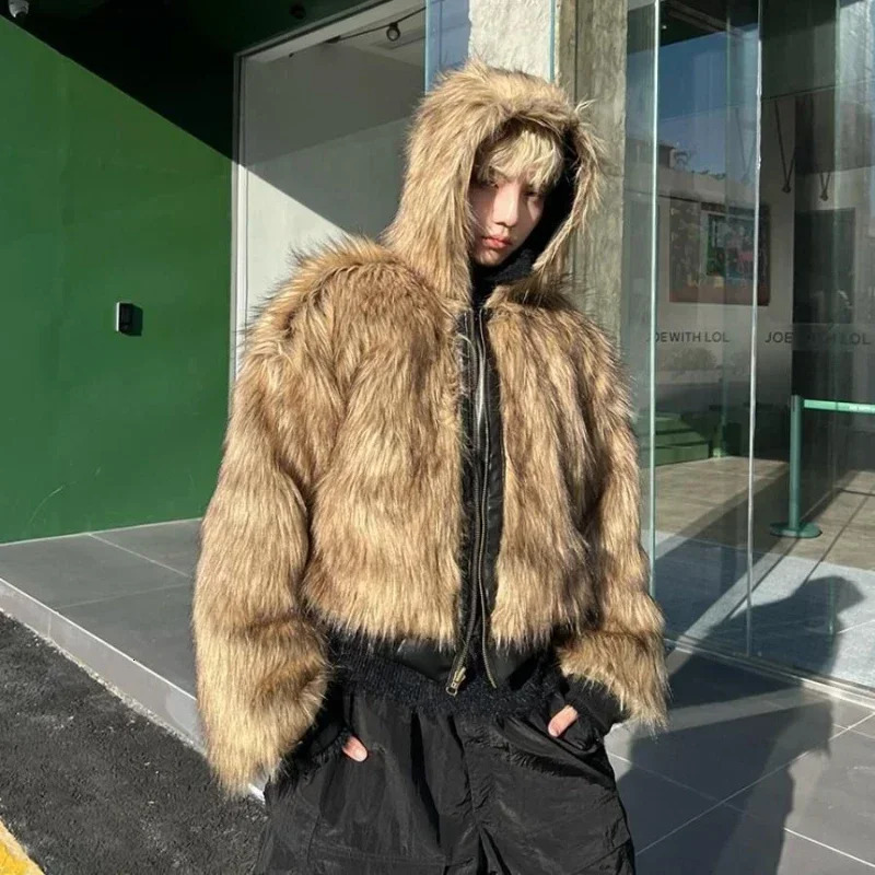 Mens Winter Arrival Two-Sided Wearable Faux Fur Coat - Integrating Fox Fur for Trendy leather jacket Winter Warmth 251106