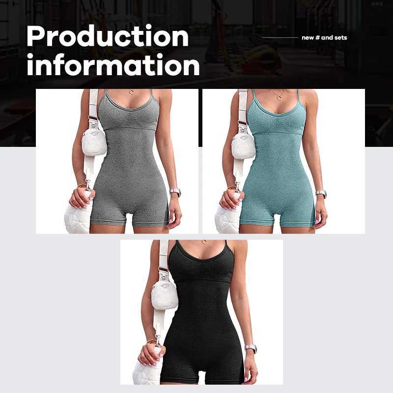 Womens yoga one-piece sexy spaghetti strap abdominal control pad sports bra jumpsuitW250411