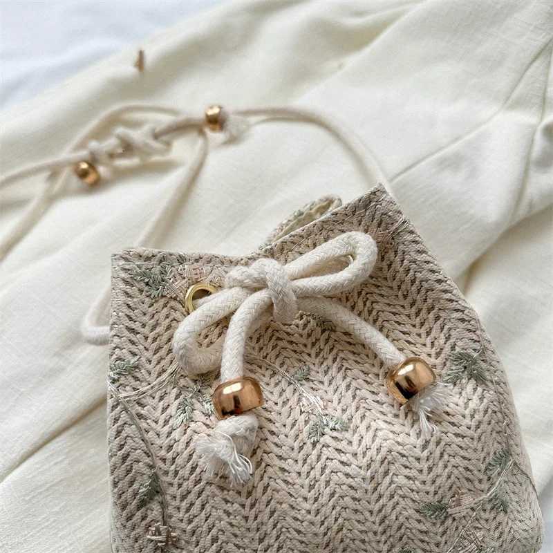 Drawstring braid bag lovely fairy fresh bucket bag personality hanging neck coin purse shoulder crossbody bagT251110