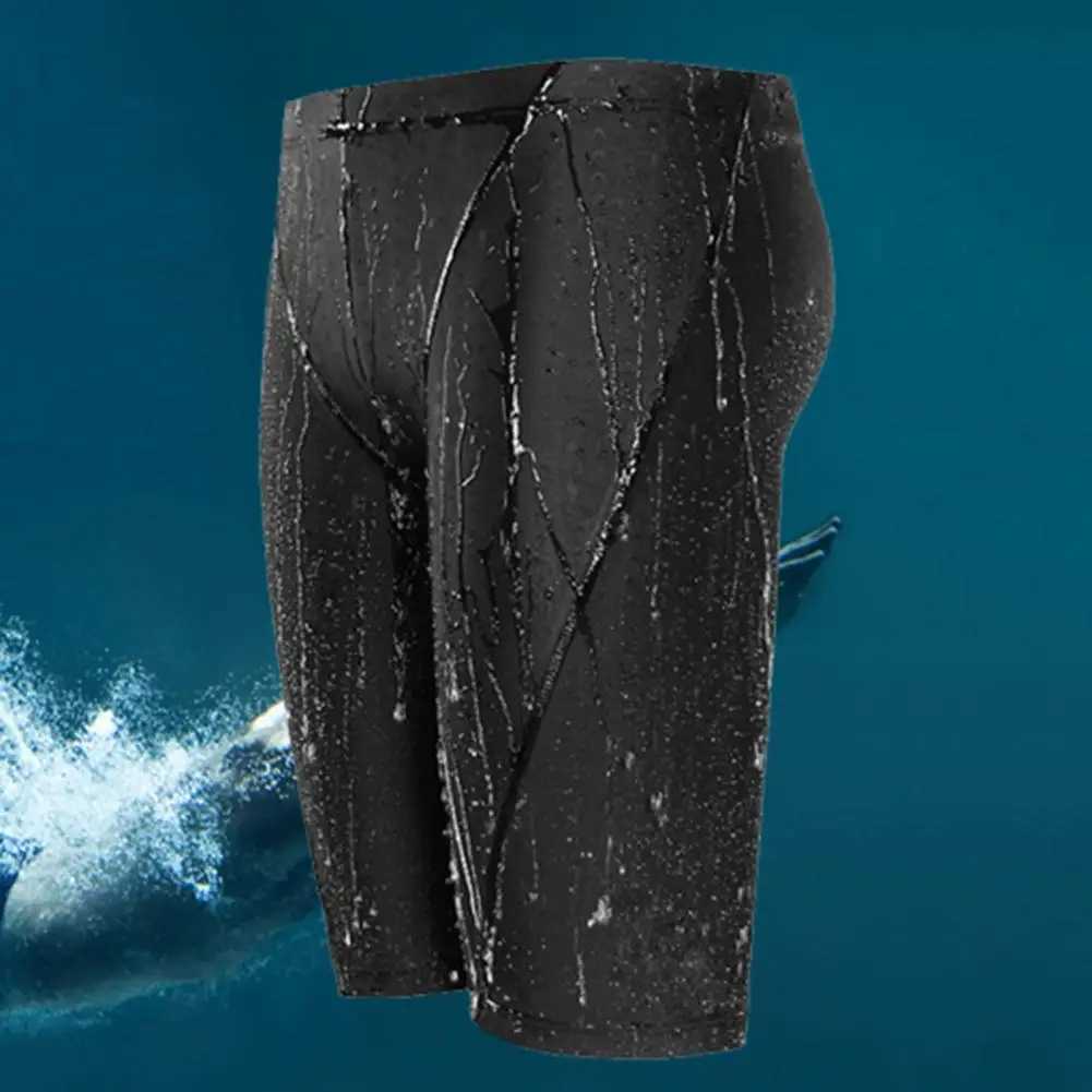 Mens swimming shorts waterproof quick drying swimsuit mid waist soft and breathable solid color plus size swimsuitW250410