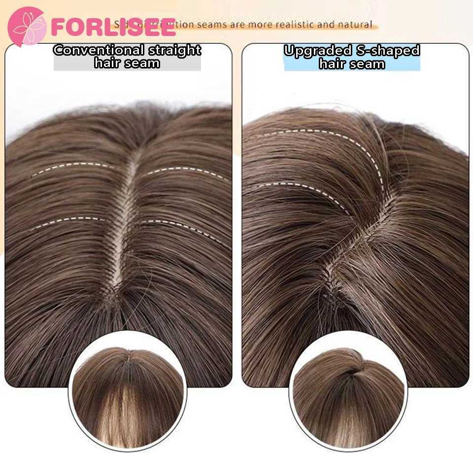 FORLISEE 23-inch Long Curly Hair Synthetic Fluffy Atmosphere Natural Full Bangs Long Curly Chemical Fiber Heat-resistant WigT251111