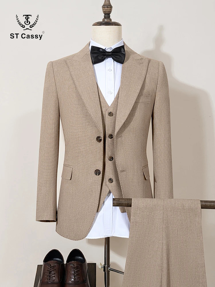 ST Cassy 2 buttons on suit modern mens office wear blazer coustime homme luxe Bead edge craftsmanship 251107