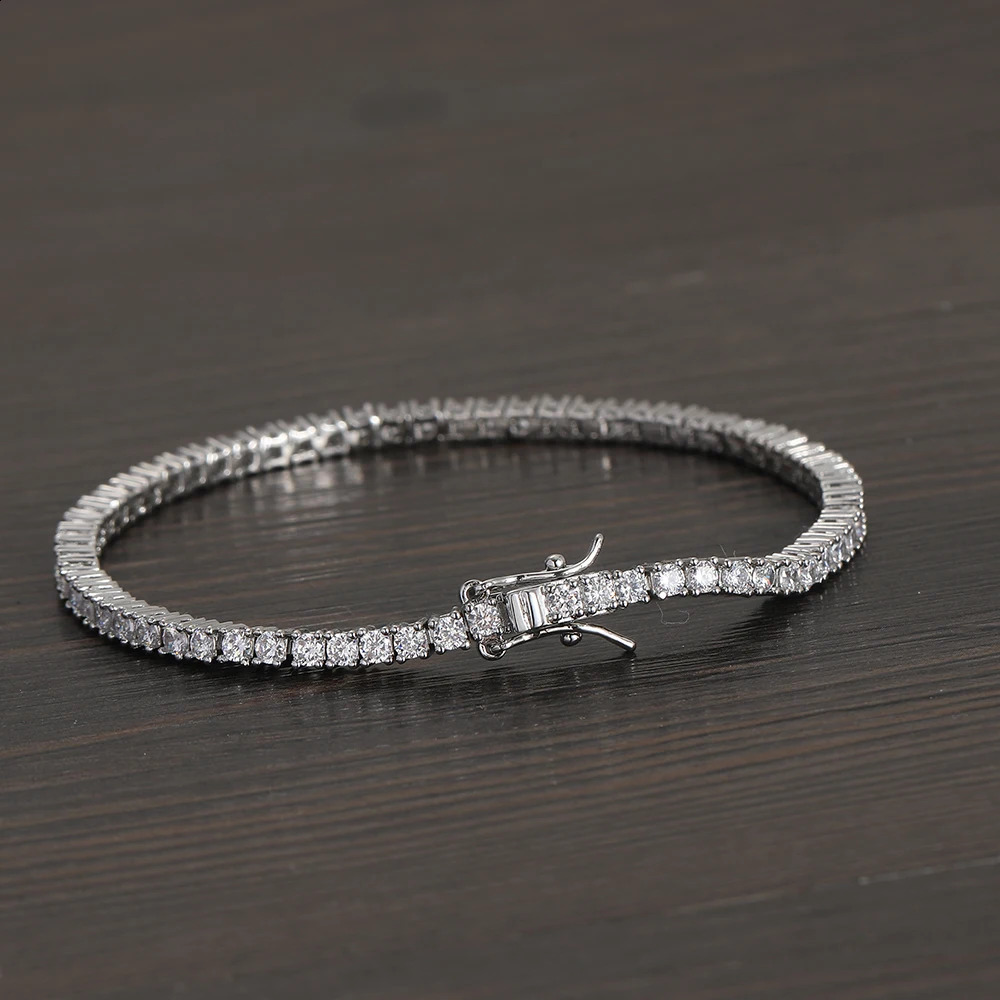 2.5mm Female Hip Hop Tennis Bracelet Brass Cubic Zircon Bracelet For Party Gift BB222 250408