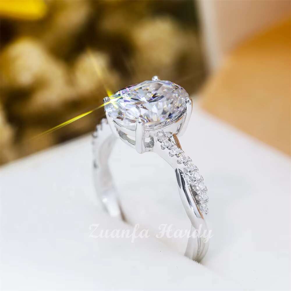 Wholesale Price S925 9K 14K 18K Solid Gold Wedding Jewelry OS 8*10mm Engagement Jewelry 3ct Big Moissanite Diamond Ring