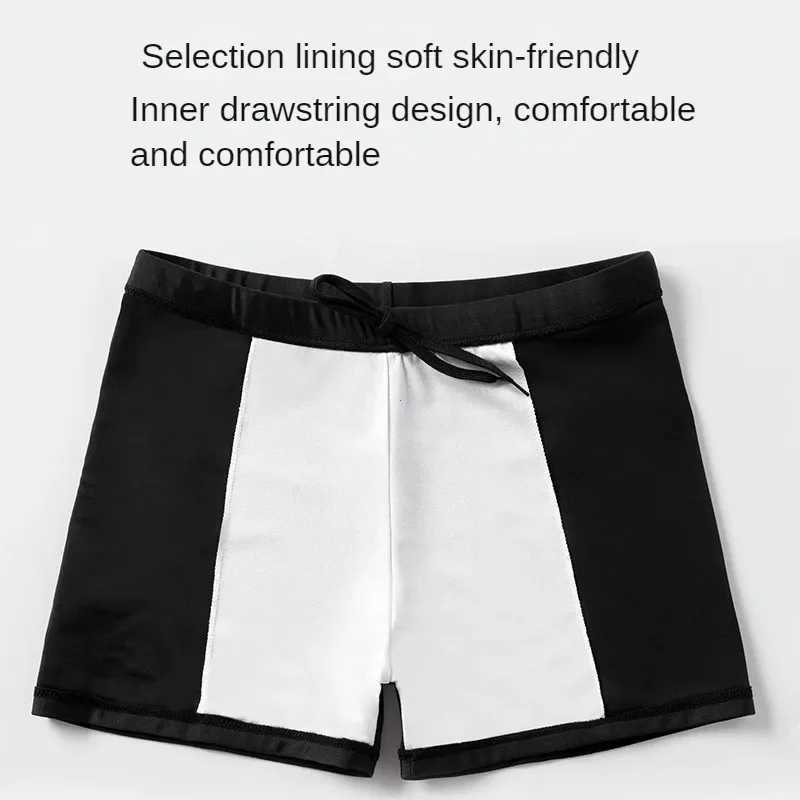 Mens high waisted breathable fast drying adult swimsuit with comfortable lining for swimming pool and hot spring water sports clothingW250410