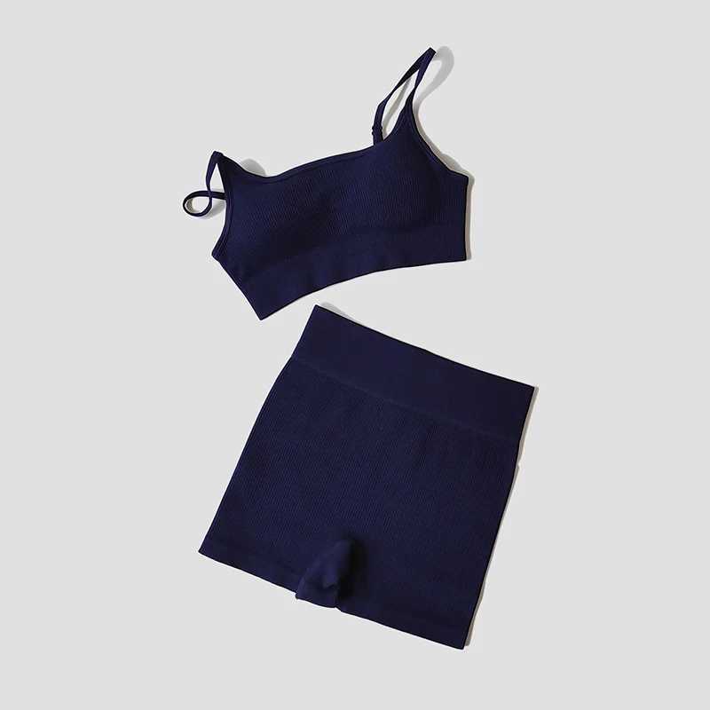WAREBALL seamless yoga set womens cut top bra legs 2PCS womens fitness gym workout shorts sportswear gym setW250411