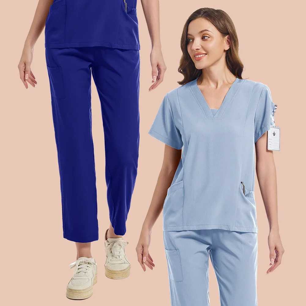 Nursing Uniforms Multicolor Medical Workwear Doctor Nurse Scrubs Set Dental Surgery Overalls Clinical Outfits Beauty Sn Suits X250410