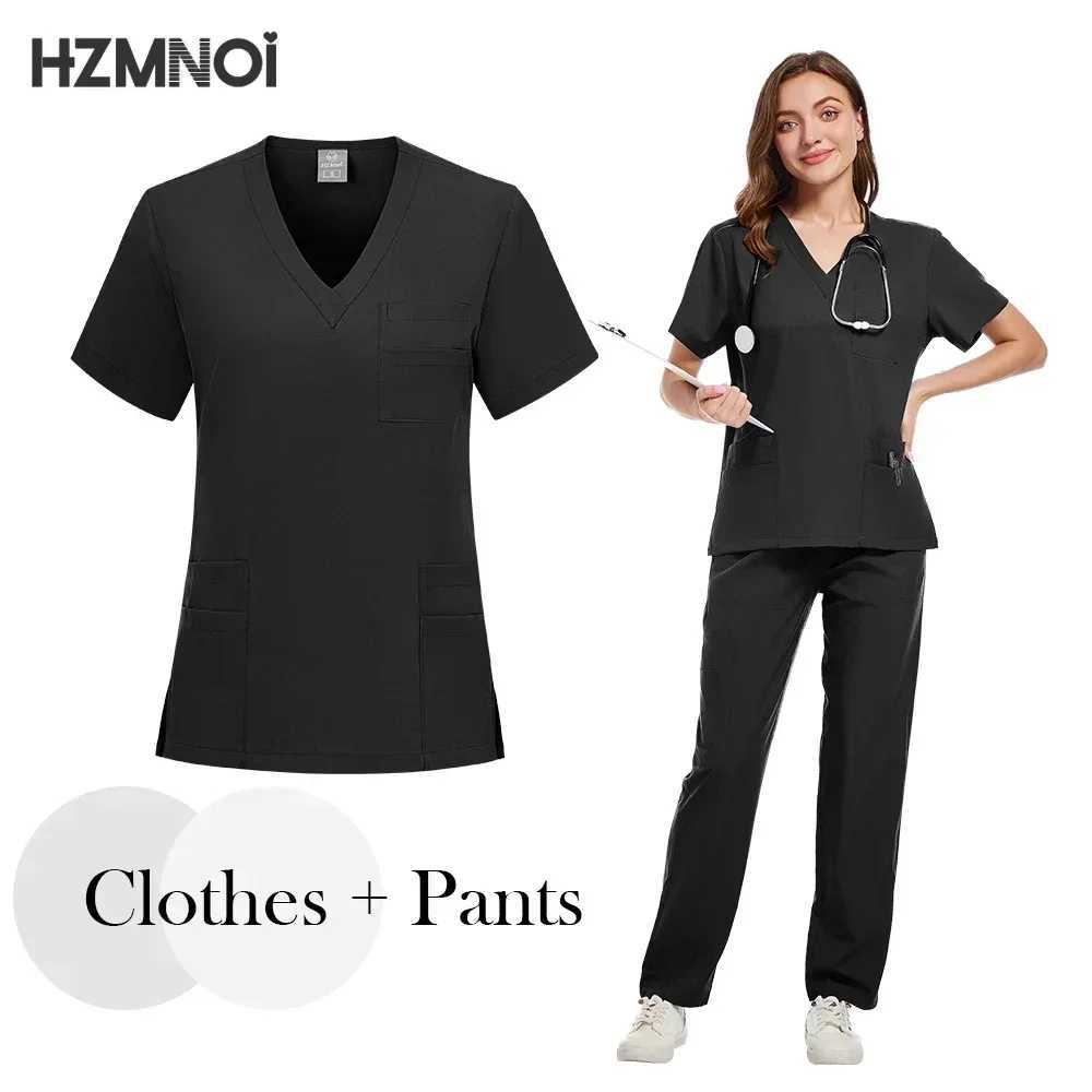 New Elastic Hospital Uniforms Scrubs Medical Lab Coats Nurse Uniform Unisex Scrub Suit Medicals Clothing for Women Jogger Set X2504101