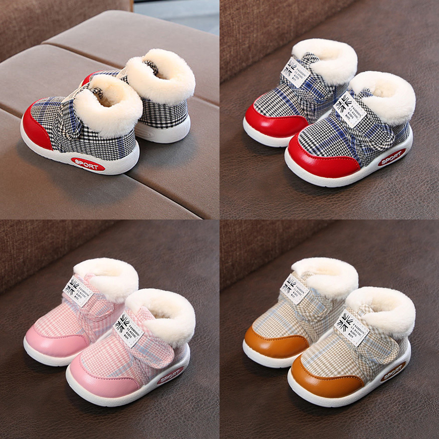 Toddlers Snow Boots Children Winter Baby Boys Warm Shoes Infant Girls Plus Furry Thicken Outdoor Shoes Kidszworld Little Kids Cotton Shoes Size 16 - 2