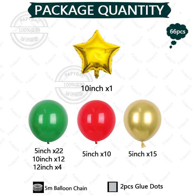 Christmas 66pc/set Creative Christmas Tree Decoration Set Green Balloon Tree Kit with Gold Star Topper - Perfect Festive Party Essentials Y251111