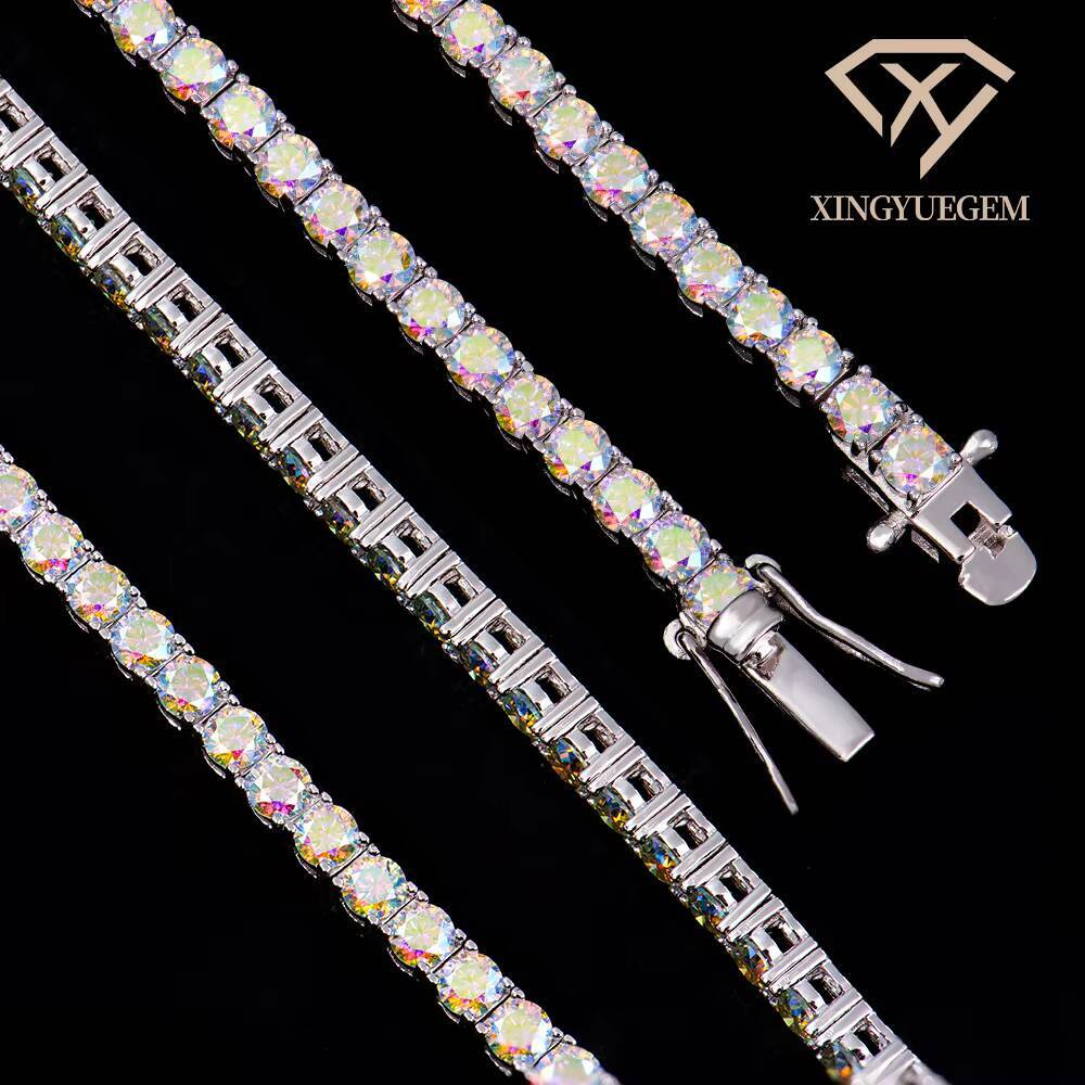 High-quality Moissanite Bracelet Tennis Bracelet AB Color 3mm Moissanite Suitable for Fashionable Outfit Pairing 925 Silver