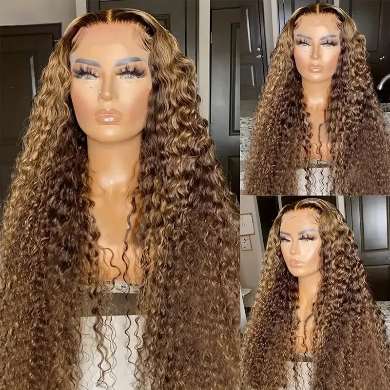 14-26 inch loose deep wavelace front wig Simulation human hair glueless wig women's wig cover black 13x4 lace front wig transparent high definiti