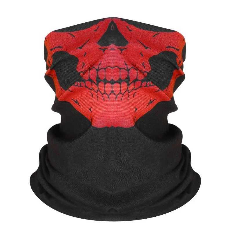 1 Punk Skull Print Cycling Face Mask Riding Scarf Summer Breathable Sunscreen Neck Gaiter for Unisex Outdoor Activity Balaclava S251110