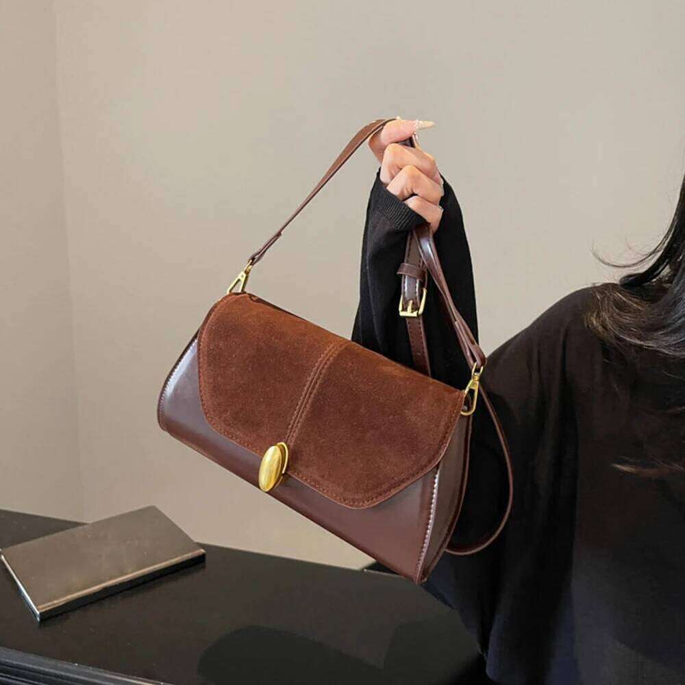 Fashion PU Shoulder Stylish Crossbody Adjustable Strap Vintage Small Tote Trendy Commuting Slouchy Hobo Bag