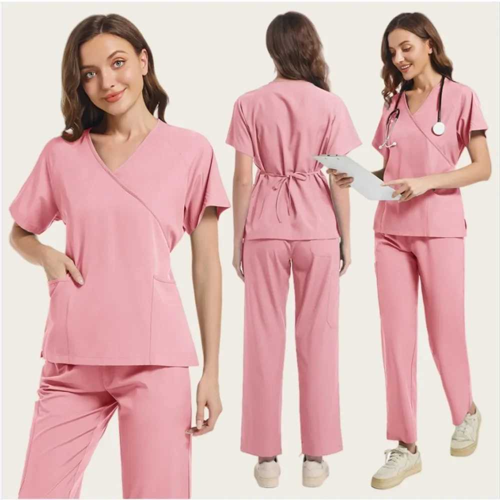 Short Slved Doctor comes with surgical washer kit pet clinic work clothes S-2XL dental care uniform medical kit X2504101
