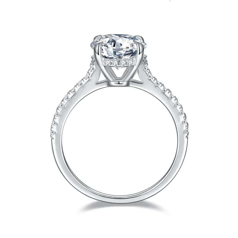 1-4CT Full Moissanite Diamond D Color Womens Ring S925 Sliver 18K White Gold Rings Fine Jewelry for Women Lady