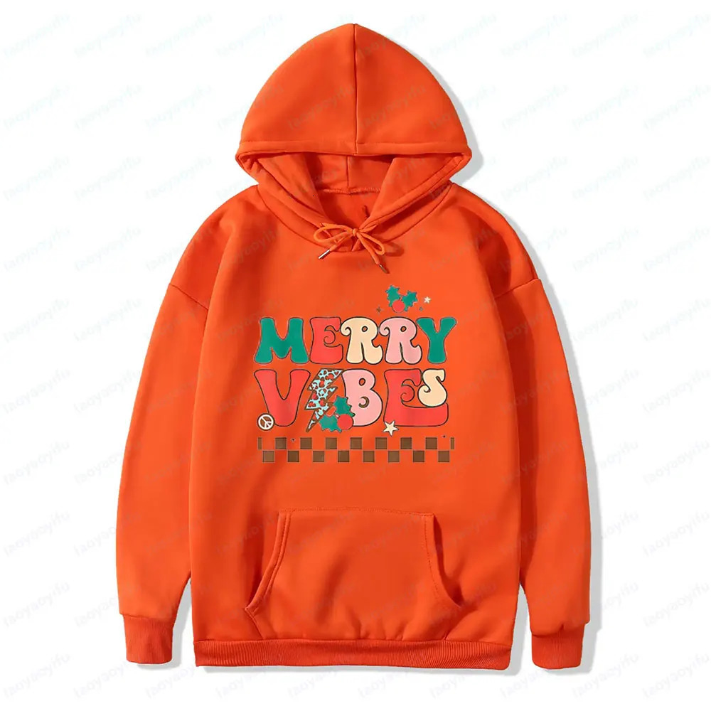 Christmas Merry Vibes Sweatshirt Christmas Matching Family Hoodies Holiday Men Women Boy Girl Tops Santa Claus Casual Clothing 251105
