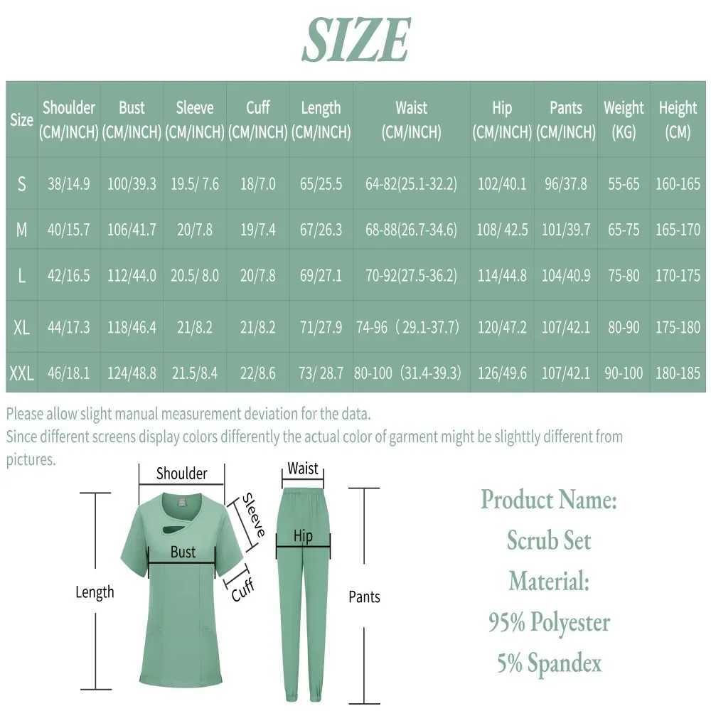 Medical frosted dental care accessories short Slyved top+pants set surgical suit women breathable frosted spa uniform X250410