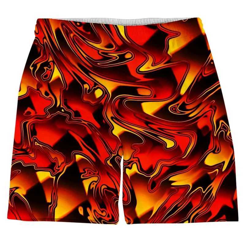 Mens swimsuit shorts oil painting Harajuku 3D surfboard shorts casual beach mens pants Masculina swimsuit sports pants 4XLW250410