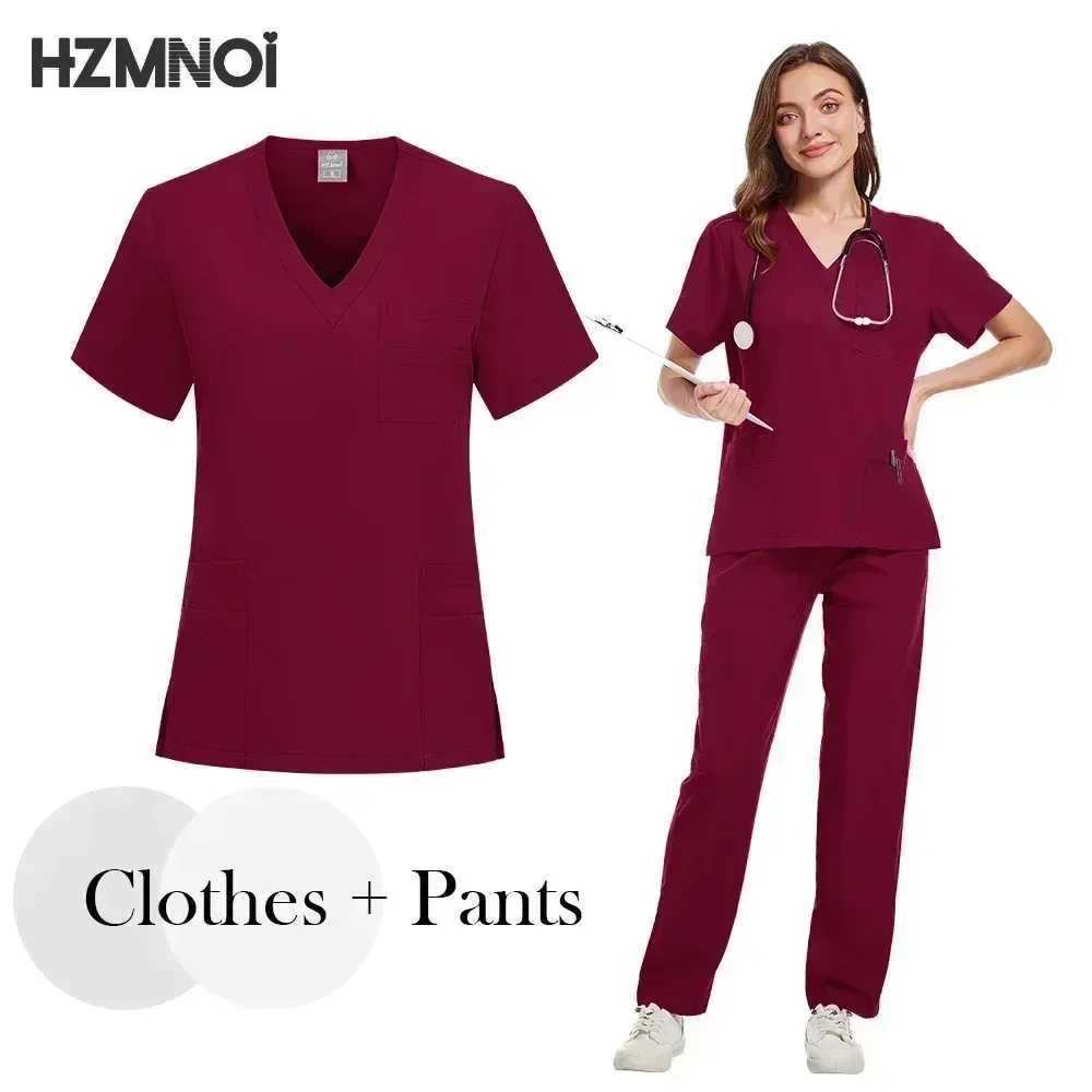 Scrub Sets Uniform Women Surgical Medical Scrub Doctor Nurse Working Clothes Soft Nursing Spa Beauty Uniform Dental Lab Coat New X250410