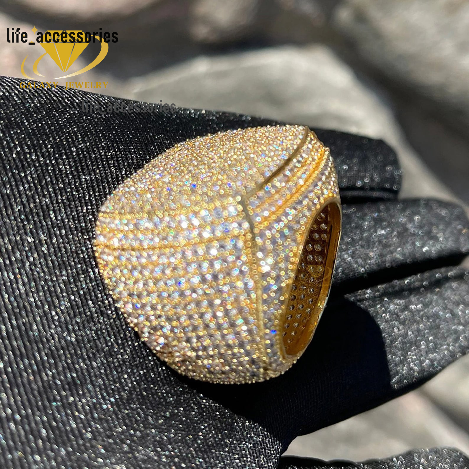 Fine Jewelry Rings Rappers Hip Hop Men Gold Plated Moissanite Diamond Vvs Engagement 925 Sterling Silver Iced Out Ring