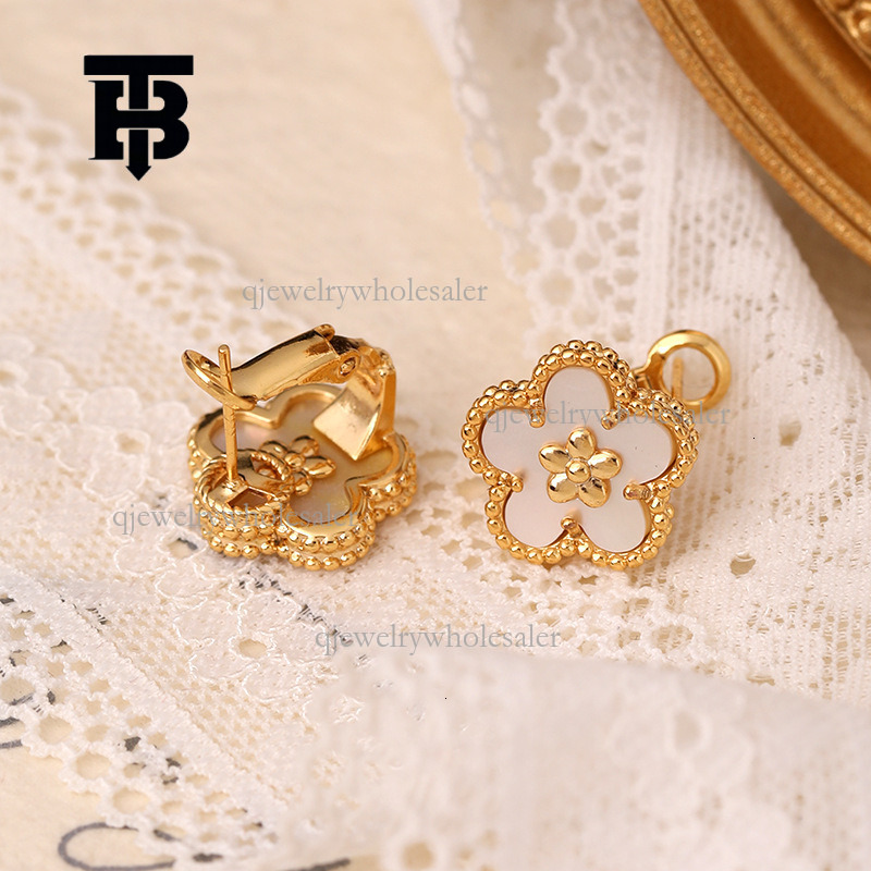 TB BHULAMTE Designer Fashion Shell Silver Needle Earrings European And American High End Luxury Korean Style Earrings Women's Jewelry Trendy Temp