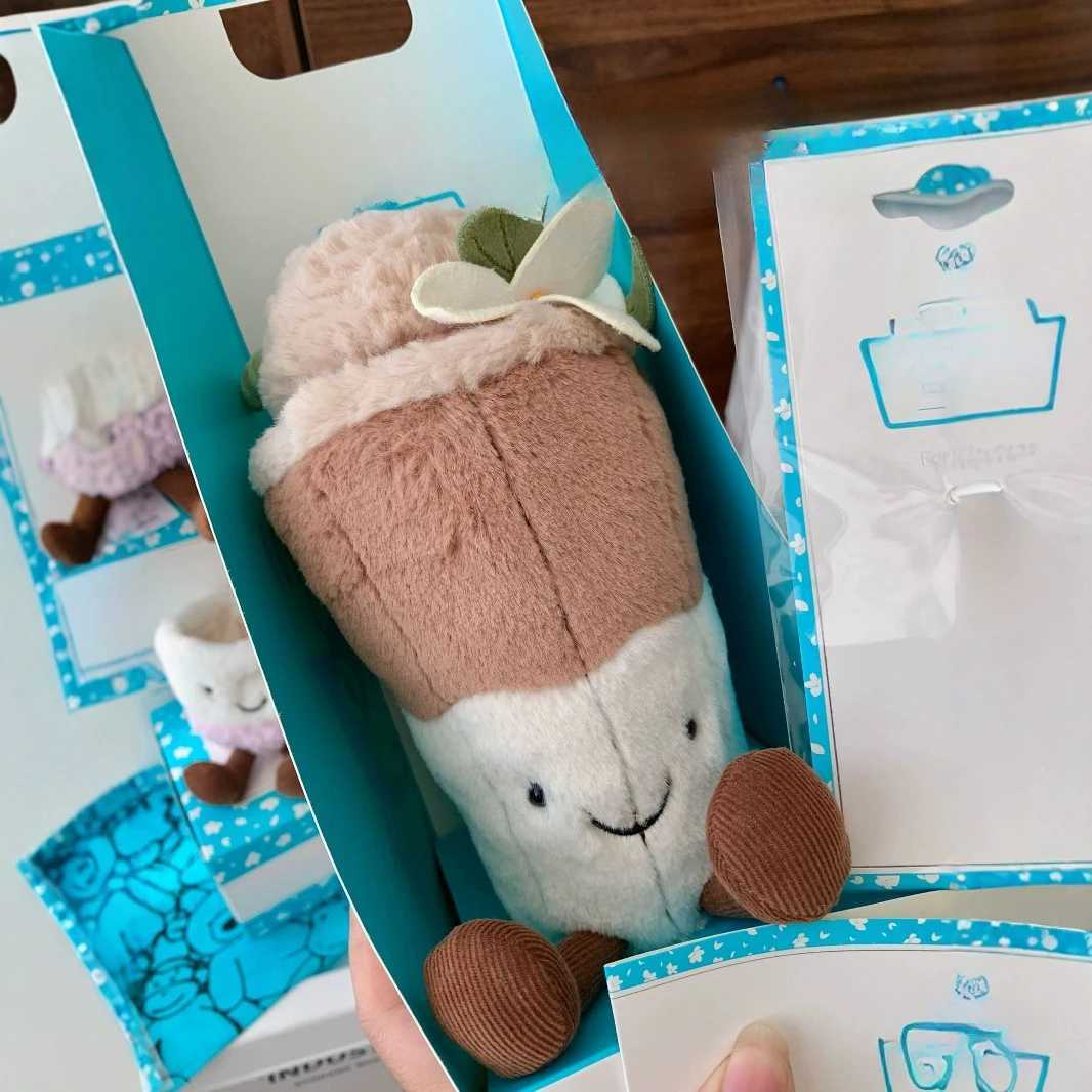 Label Jelly Cat Mulan Latte Bubble Teacup Doll Soft Pillow Cute Holiday Birthday Gift Girl Stuffed Toy W250411