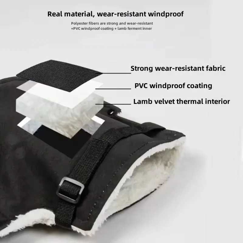 Winter Motorcycles Handlebar Gloves 32x27x25cm Windproof Waterproof Motorbike Scooter Handlebar Grip Cover Accessories S25118