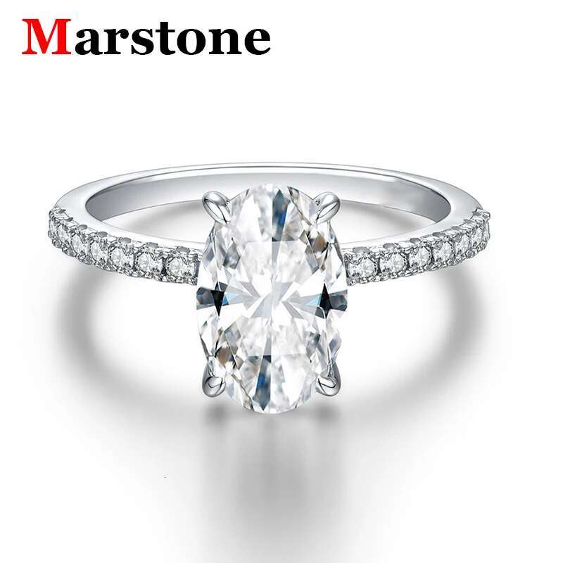 3.5ct Full Moissanite D Color Oval Cut Ladys Ring S925 Sterling Sliver Rose Gold 18K Gold Plated Rings Fine Jewelry for Women