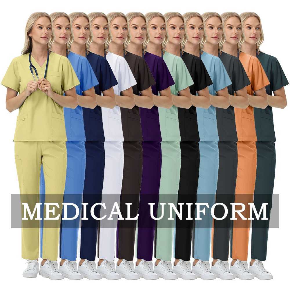 Hot selling soft polyester hospital doctor scrub nurse accessories nursing articles dental scrub pet store veterinary uniform new X250410
